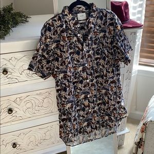 Billy Reid Blue Crab Button Down Shirt